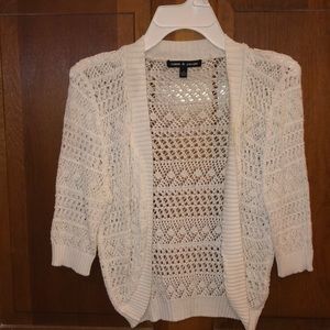 White knit crop cardigan